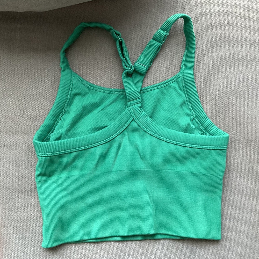 Alo Yoga Seamless Ribbed Favorite Bra Tank Spruce Green XXS - Picture 9 of 9